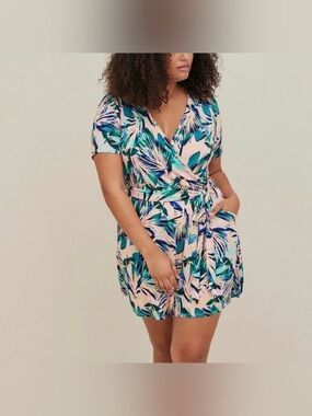 Torrid Super Soft Tropical Print Romper, Size 3